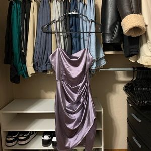 Windsor wrapped in stylish satin mini dress purple, small